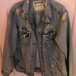 Garage distressed boyfriend denim jacket